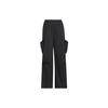 Future Style Woven Pants Solid Color Cargo Pocket Loose Woven Sports Pants Women Pants Black JD9899