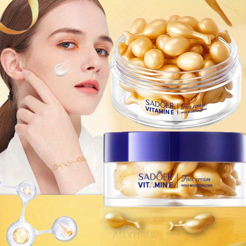 Увлажняющий крем-эссенция с витамином Е вечерней примулы. Капсулы с эссенцией для длительного увлажнения и питания.. Крем для гладкой кожи