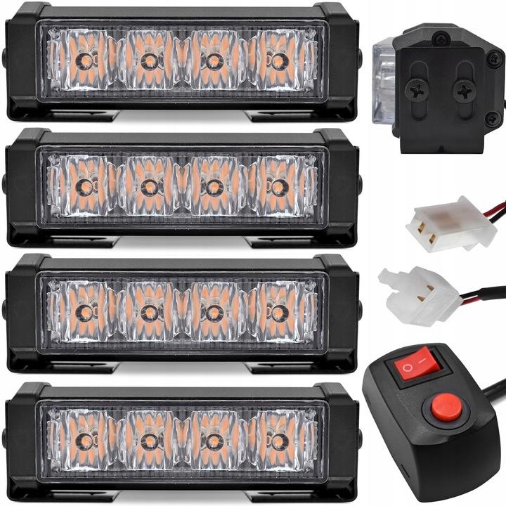 Diodowe Koguty Led Stroboskopy Lampy Ostrzegawcze Hoalte 12V 24V Strobo Kpl