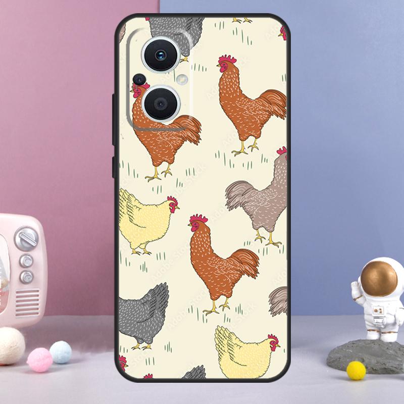 Чехол с рисунком цыпленка для OPPO Reno 12 F 11F 13F 14F 10 11 13 14 Pro 7 8 Lite Чехол OPPO Find X9 X6 X5 X8 Pro
