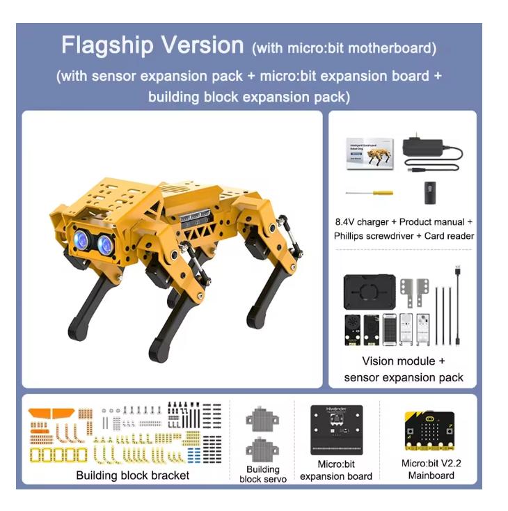 ESP32 Четвероногий Робот Собака MechDog Интеллектуальный ИИ Бионический Робот Scratch Python Графическое Программирование Arduino Робот DIY Набор