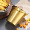   Stainless Steel Pails Small Ice Bucket with Handle for Beverage Wine French Fries Chicken   Home   Parties Use