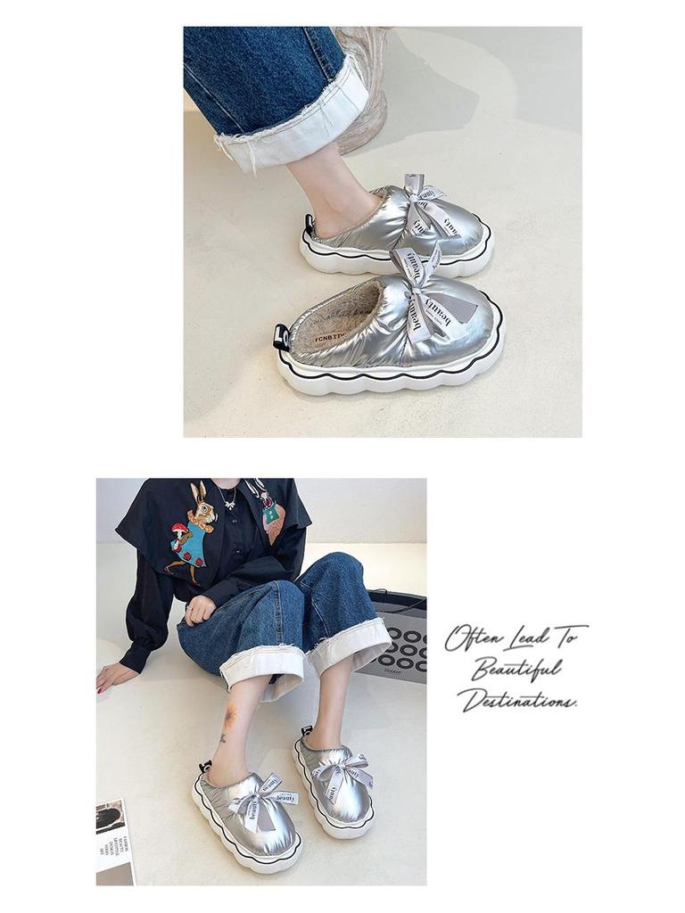 Women's Winter Cotton Slippers with Thick EVA Sole - Soft, Warm, and Versatile for Indoor and Outdoor Use