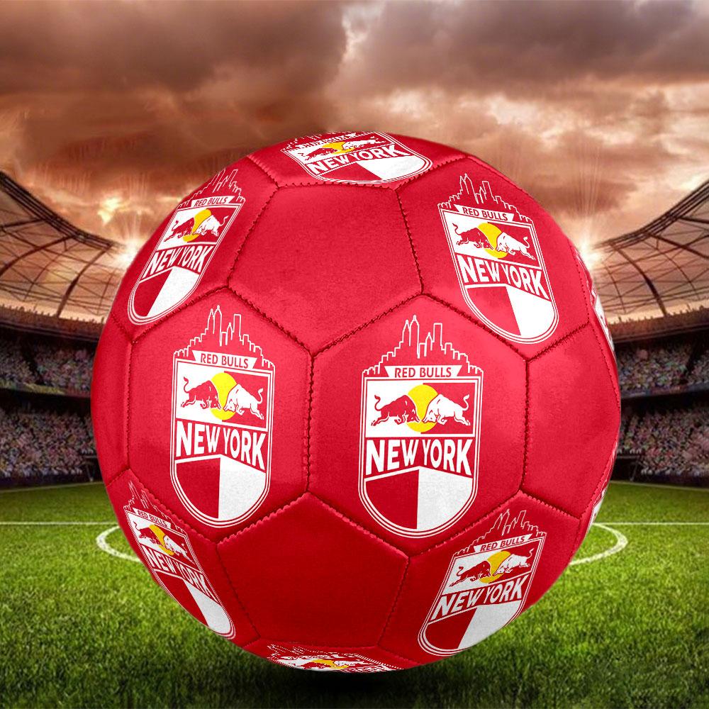 Футбольный мяч New York Red Bulls, размер 5, машинная строчка, ПВХ, прочный и с высоким отскоком, подходит для всех возрастов, фанатская атрибутика, для матчей и использования на открытом воздухе.