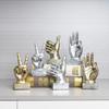 1pc Hand Finger Gesture Desk Statues Fingers Sculpture Creative Home Living Room Cabinet Shelf Decoration (Thumbs-up In Gold)