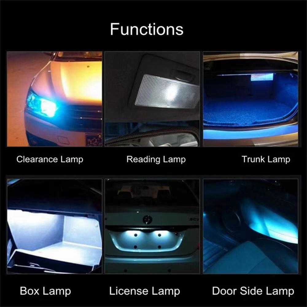 2/10 PCS Super Bright T10 W5W LED Bulbs Canbus 12/24V 7000K White Car Interior Dome Maps Trunk License Plate Wedge Side Lights Bulbs 7