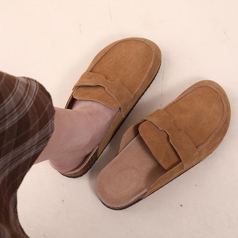 Smile PoP Cork Suede Clogs Тапочки для женщин и мужчин Clogs Обувь Классические пробковые противоскользящие уличные тапочки с поддержкой свода стопы Мюли