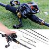 BaitCasting Rods + Reels Combos Casting Fishing Rod Reel Combos with 4 Section Baitcaster Rod
