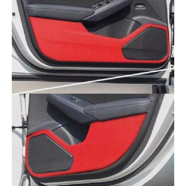 Наклейка на панель для Honda Civic - Защита внутренней части двери от пинков Красный Карбон
