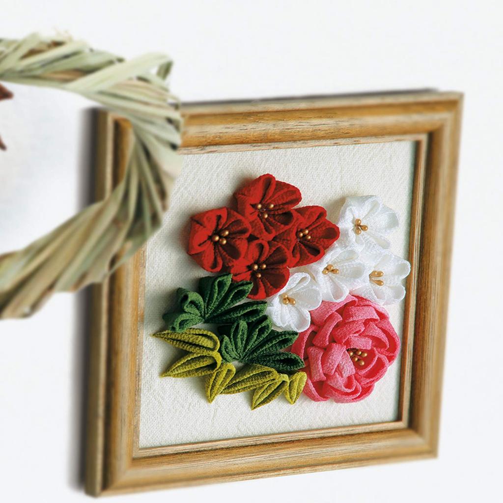 Olympus Tsumami Zaiku Flower Bouquet with Wooden Winter Multicolor Kit, Frame, TZ-17, (OLY-TZ17)