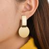 Simple Round Pendants Women's Dangle Earrings Flake Curved Geomtry Gold Color Metal Female Drop Earrings Silver Color Alloy Jewelry