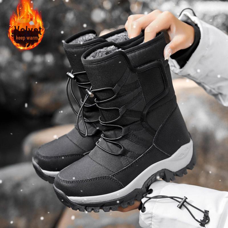 Водонепроницаемые ботинки Northeast High-Top Snow Boots — нескользящие, из толстого хлопка, с бархатным покрытием, для мужчин и женщин, идеально подходят для походов