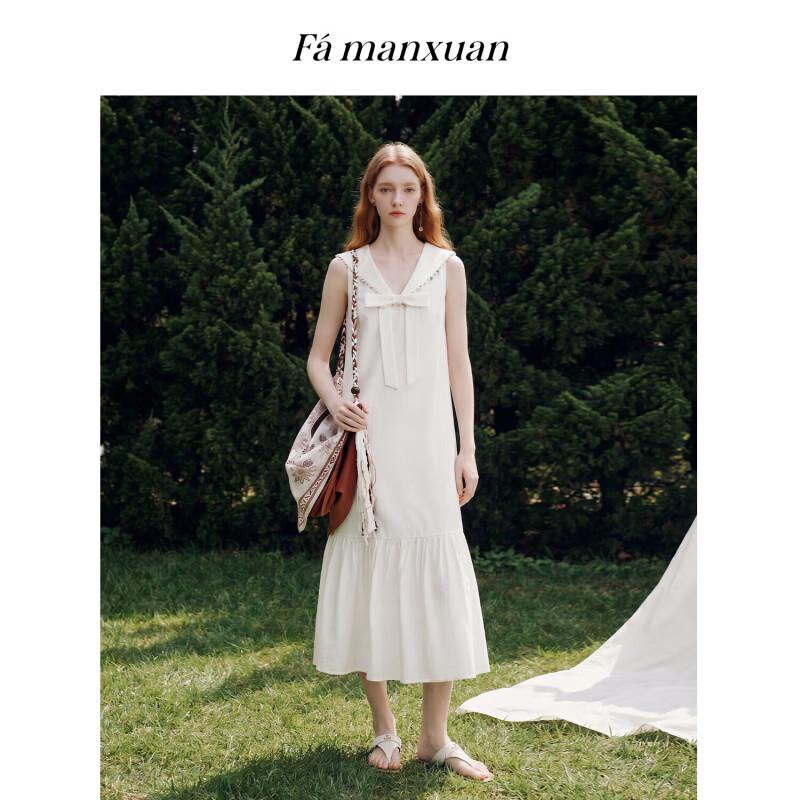 Платье-трапеция Fa Man Xuan в французском стиле с бантом