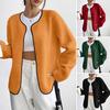 Women's Open Front Fleece Jacket Long Sleeve Cardigan Coat Soft Fuzzy Sherpa Jackets Fall Casual Warm Outerwear