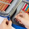 72 Holes School Cases 3 Compartments Canvas Pencil Cases Student Pen Box Storage Bag For Artist Stationery Supplies