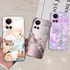 For Oppo Reno10 Pro Case Reno 10 5G Cover Soft TPU Black Silcione Bumper Coque For Reno 10pro Global Funads Women Fashion Print