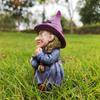 Funny Gnome Statues Resin Garden Dwarf Figurine Halloween Witch Sculpture  Christmas