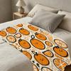 Cartoon Orange Thick Flannel Blanket Soft Warm Cozy Throw, Perfect for Home, Guest Room, Single Use, Halloween & Christmas Decor & Relax