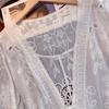 DIMANAF 2025 Лето Женщины Кружевной Праздничный Кардиган Футболка Базовые Новые Модные Топы Кружевные Футболки Повседневные Свободные Футболки