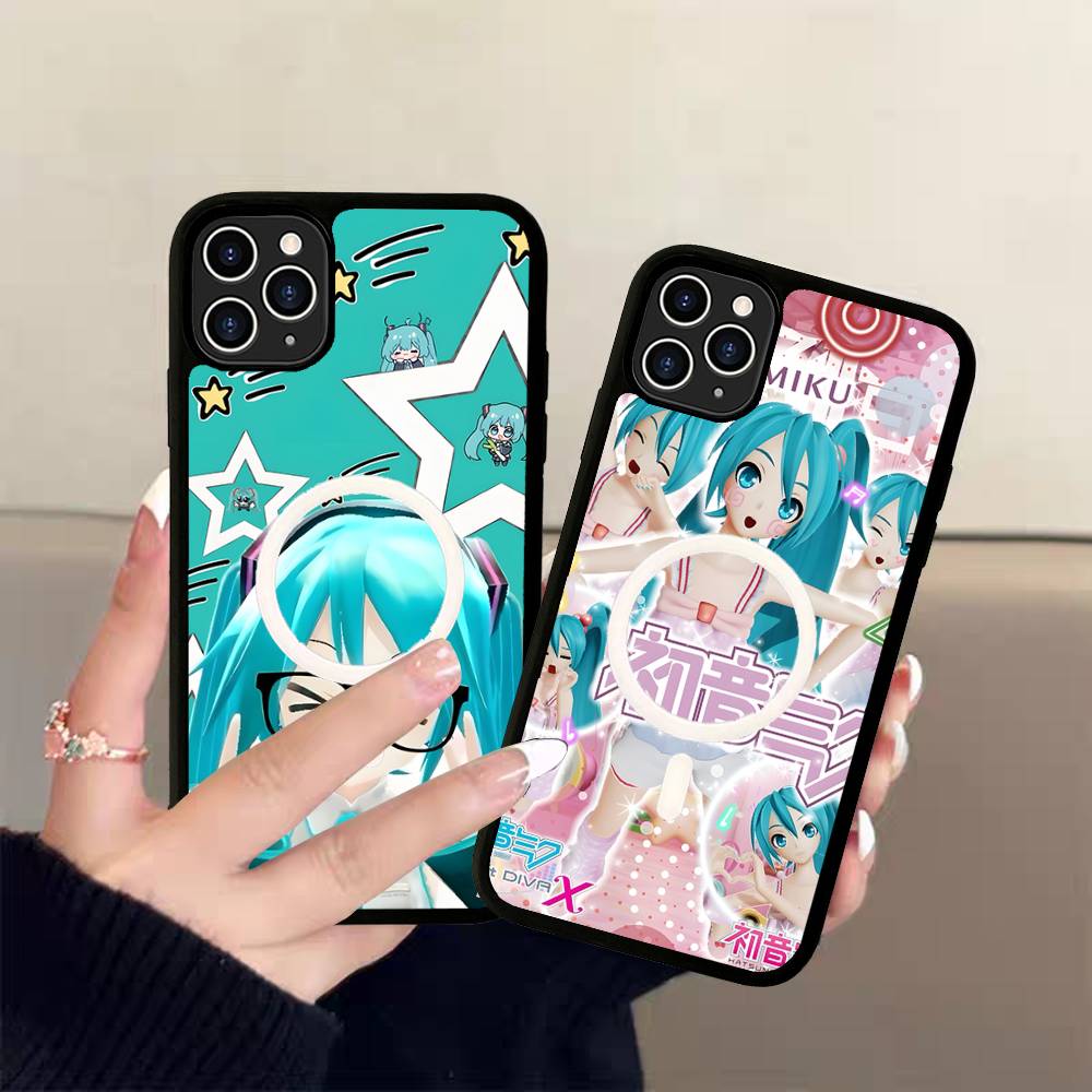 Милый H-Хацунэ Мику Магнитный Беспроводной Чехол Для Телефона Для IPhone 17 16 15 14 Plus 13 12 11 Pro Max