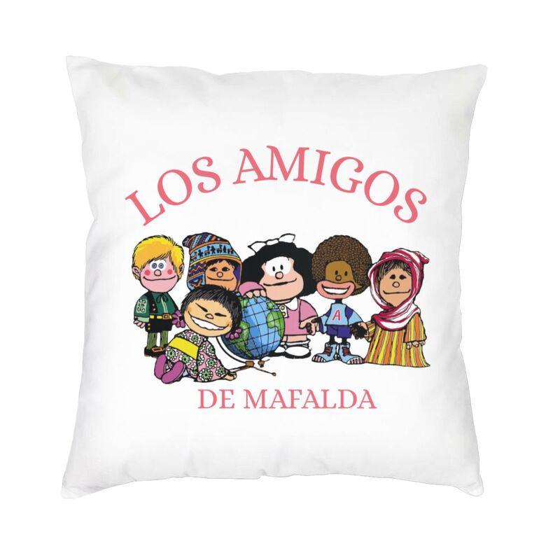 Comic Mafalda Rock Guitar Cushion Covers Sofa Decoration Cartoon Quino Manga Square Throw Pillow Case 40x40cm