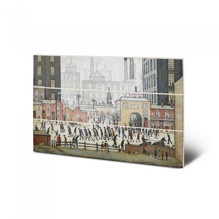 Л.С.. Лоури идет с мельницы, гравюра на дереве, 1930 г.