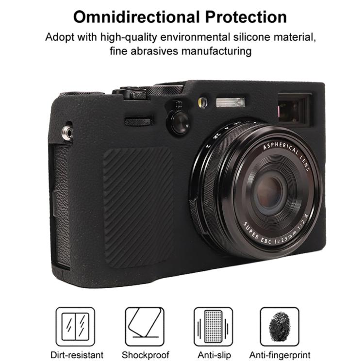 Litchi Texture Soft Silicone Shockproof Protective Case For FUJIFILM X100VI Mirrorless Camera