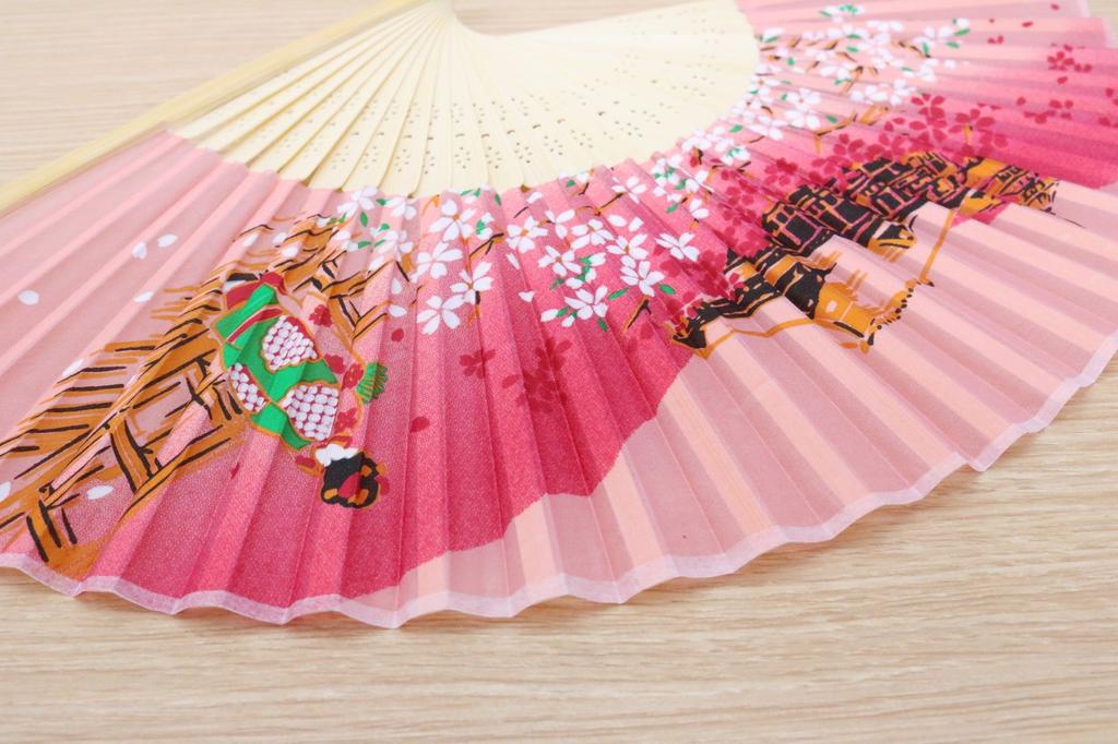 Складной веер Matsumi Crafts Maiko Розовый (шелк)