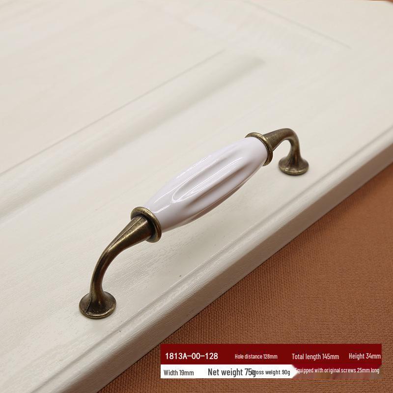 Керамическая ручка из европейского цинкового сплава: Современный черно-белый шкаф и ручка для гардероба