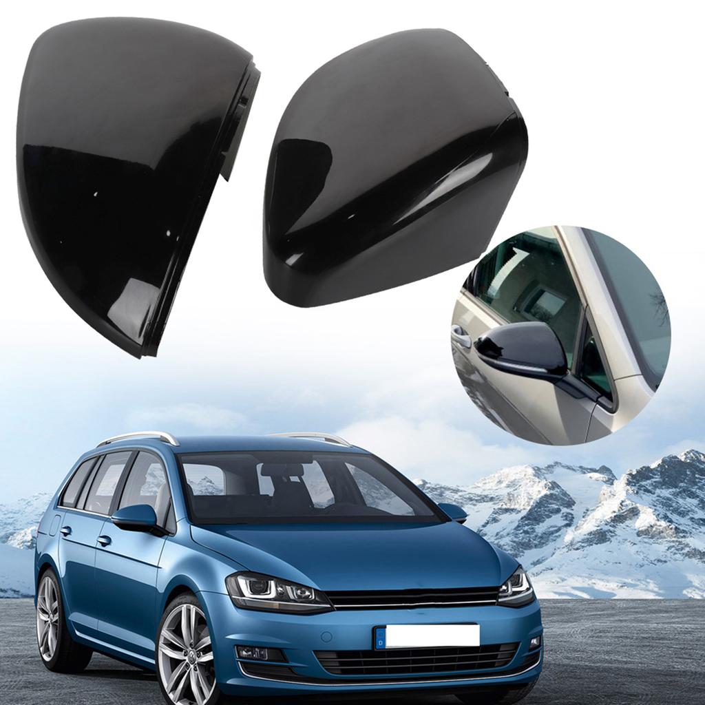 One Pair Car Side Rear View Mirror Cover Rearview Mirrors Cap (Bright Black)