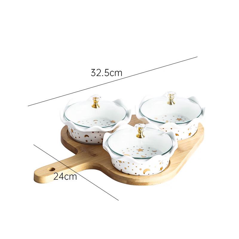 Ceramic Divided Snack Serving Set