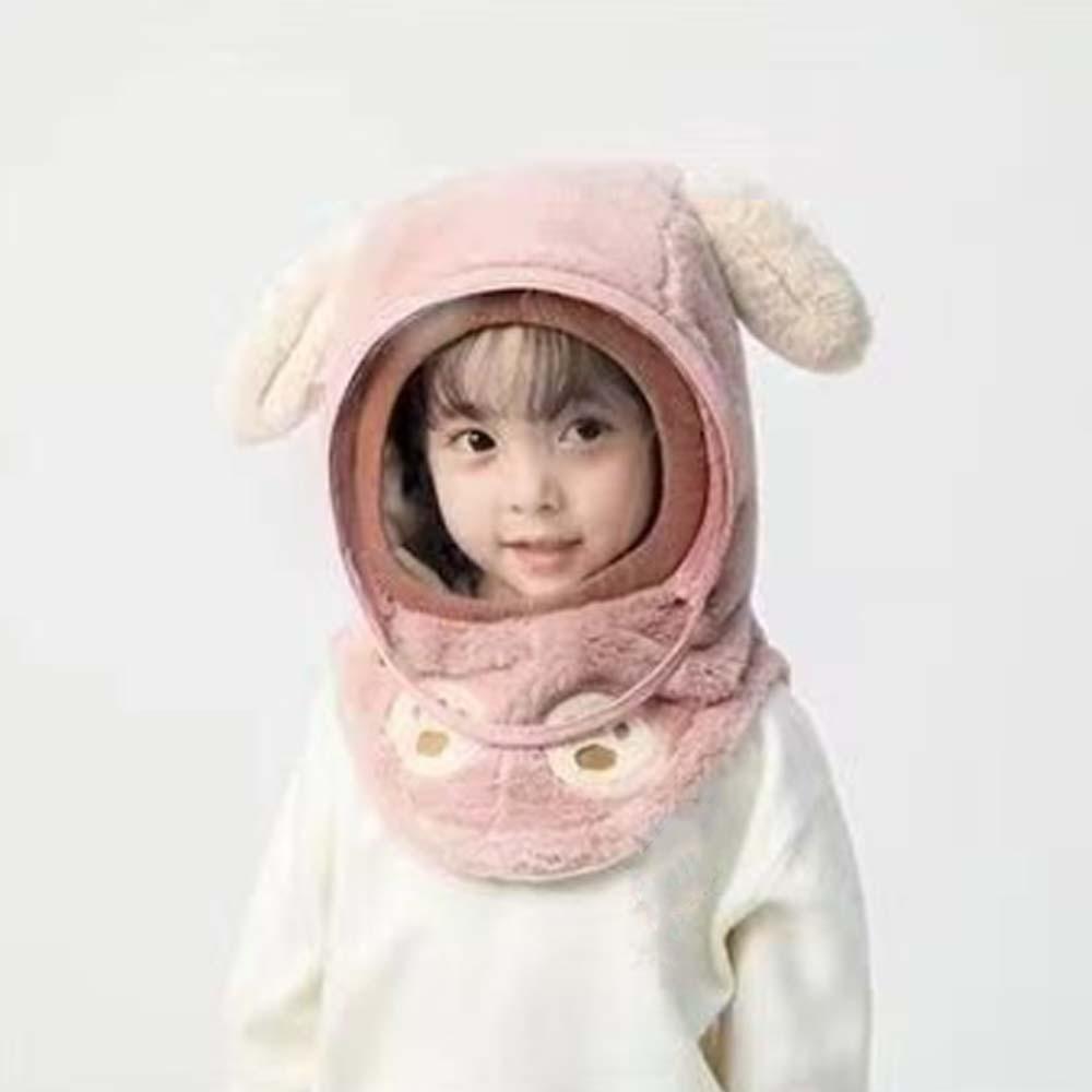 Fleece Children's Integrated Hat Anti Fogging PVC Baby Neck Cap Baby Detachable Cap Set  Autumn