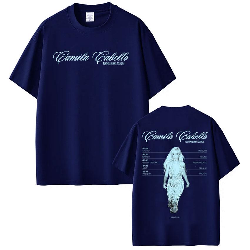 Camila Cabello Tour 2025 Print T Shirts Unisex Women Retro Aesthetic Clothing T-shirt Casual Pure Cotton Oversized Tees Streetwear