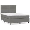 Maison Exclusive - Sommier à lattes de lit avec matelas Gris foncé 140x190cm Tissu