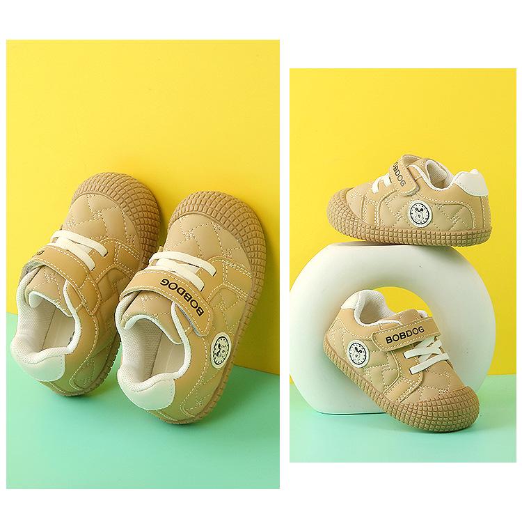 Babu Dou 2026 Весна Кожаные Детские Туфли: Мягкие детские туфли для девочек и функциональные противоскользящие детские ботинки для мальчиков.
