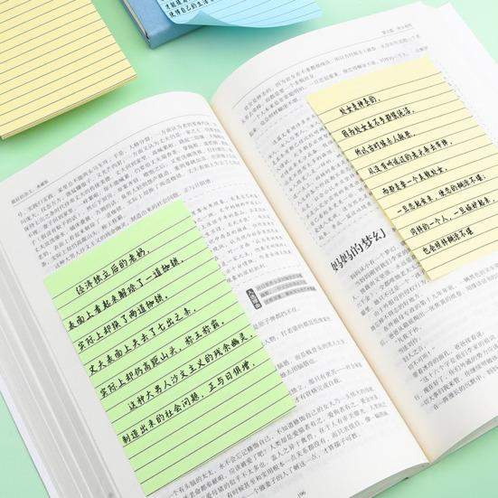 Эстетический липкий блокнот из 6 шт. с линиями для повышения производительности. Широко используемый портативный нейтральный блокнот в стиле бохо.