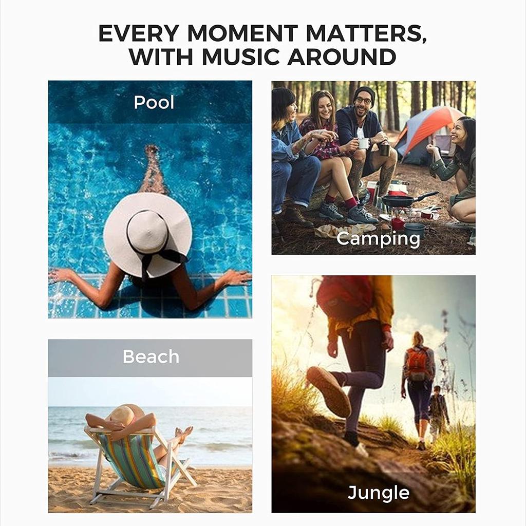 Водонепроницаемый портативный Bluetooth-динамик, компактное устройство с богатым 3D-звуком, подходит для пляжа и улицы