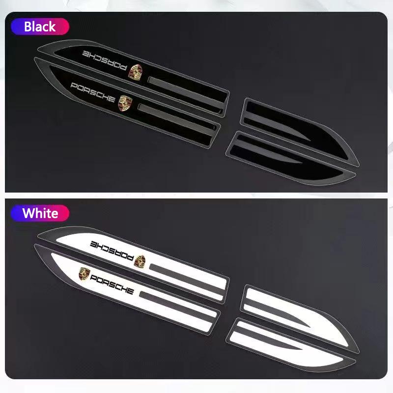 AABKW1 2Pcs Epoxy Sticker Car Fender Side Wing Emblem Badge Sticker For Porsche Panamera Macan Boxster Cayman Cayenne 911 718 Accessory