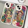 Fashion F-Frida K-KahlosS Leather Phone Case For IPhone 16 15 14 13 11 12 Pro Max Mini Plus Back Cover