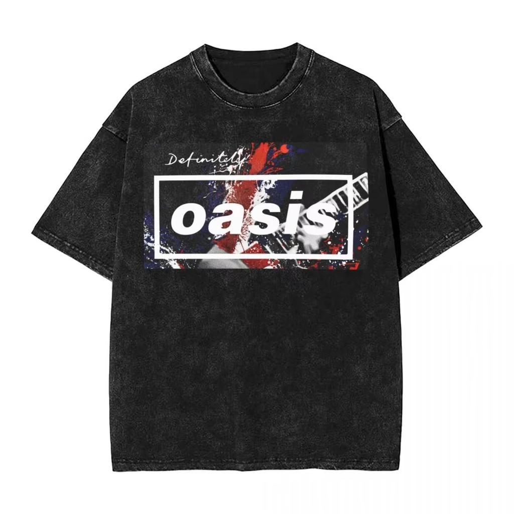 Мужские винтажные стильные футболки OASIS Live Tour большого размера, стиранные, летние, хлопковые, с коротким рукавом, Definitely Maybe, альбомы рок-группы, уличная одежда