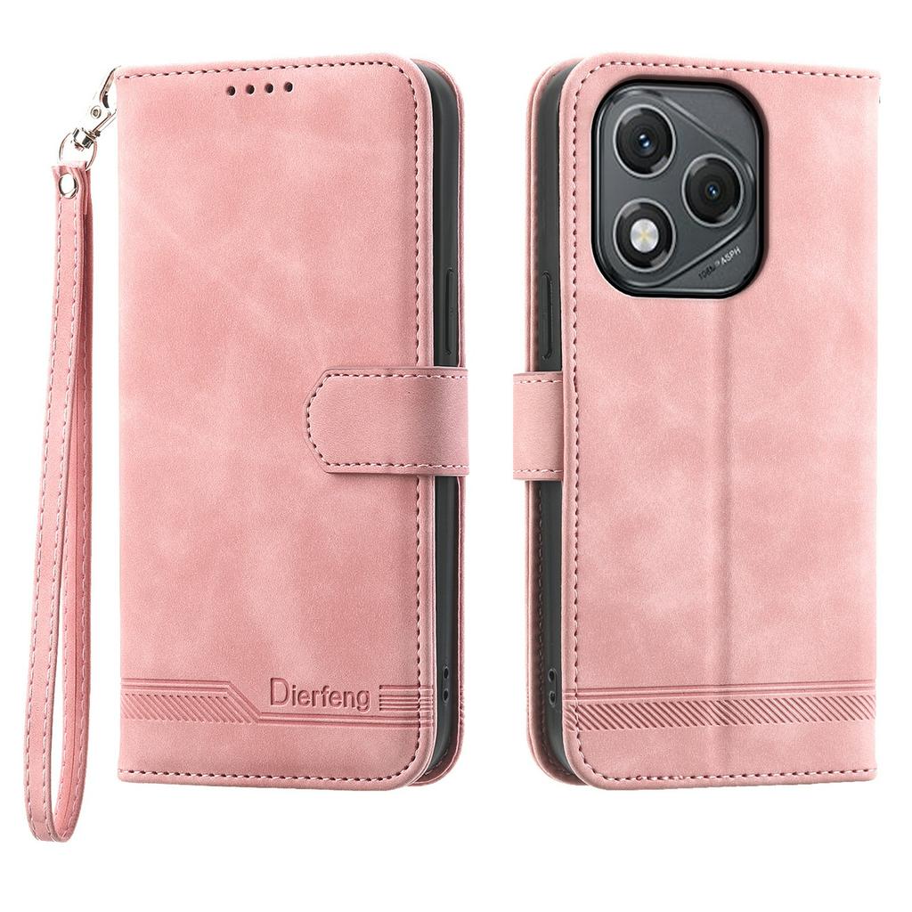 DIERFENG DF-03 For Honor 400 Lite 5G Case Lines Imprint Wallet Leather Phone Cover