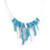 [K1439] - Designer Necklace 'Safari Queen' Turquoise White