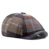 Plaid Beret Autumn Winter Warm Forward Hat Male Newsboy Hat Octagonal Hat Paintsman Hat