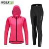 Комплекты для велоспорта MTB WOSAWE, женский спортивный костюм для езды на велосипеде, куртка с капюшоном, брюки с гелевой подкладкой