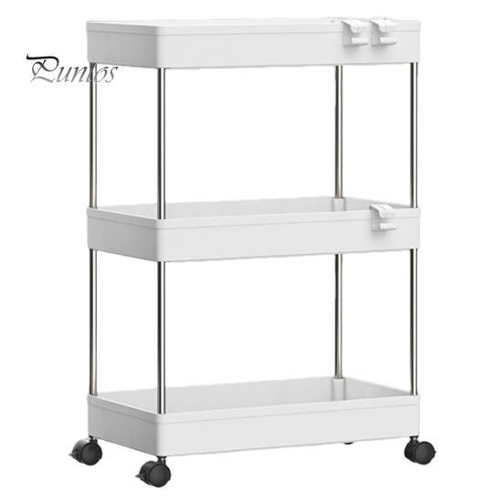 Тележка для хранения, 3-х уровневая мобильная полка-органайзер, большая вместимость, простая установка, регулируемый дизайн, тележка для хранения на колесиках