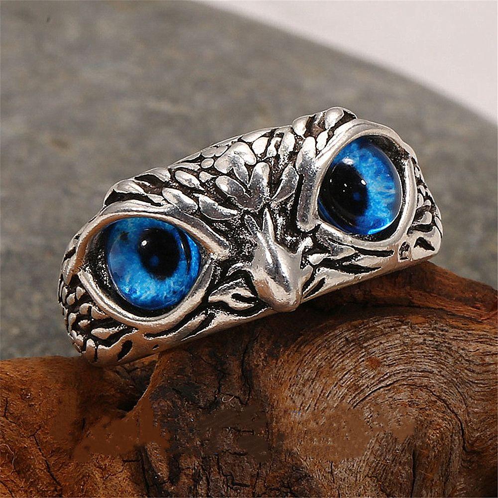 Украшения Демона Подарок Винтажное Кольцо Совиный Глаз Открытое Регулируемое Кольцо Заявление