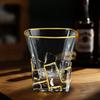 Стакан для виски Золотая линия Бокалы для вина и виски Золотая роспись Хрустальная барная посуда Многофункциональный Бокал для пива, коктейлей, для дома, для воды, для кофе