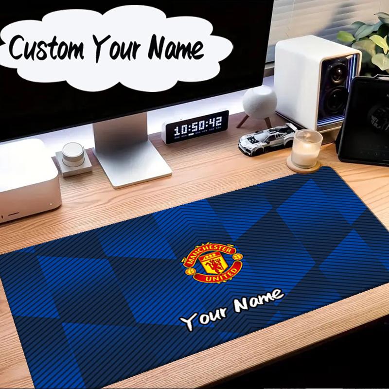 Custom Name Mouse pad Football Manchester Crest Mouse Pad Desk Mat, Non-Slip Rubber Backer Pad For Computer Notebook Gaming Mouse Pad Birthday Gift