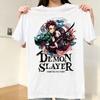 Аниме-принт Японская мужская футболка Клинок, рассекающий демонов Мультяшная одежда с коротким рукавом Харадзюку Большие футболки Летние топы Женская футболка
