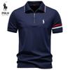 Ralph Lauren Весна/Лето Новая мужская рубашка-поло с воротником на молнии, короткий рукав, из тенсела
